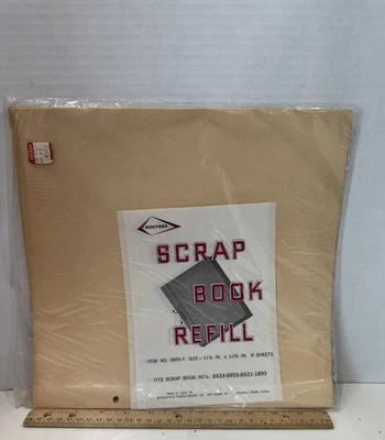 Nuevo Stock Antiguo Vintage Álbum de Recortes Papel Páginas de Recarga 8 Hojas 11 3/4" x 12 3/8" Foto 1 de 4