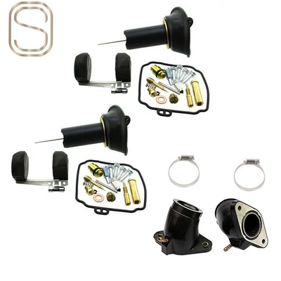 2 Carburetor Rebuild Kit & Intake Manifold For Yamaha XVS650 V Star 650 USA - Image 1 of 4