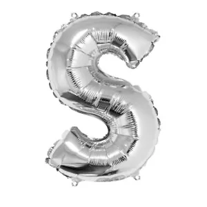 Pallone Lettera S, 40Cm, 1Pz, Argento - Foto 1 di 2