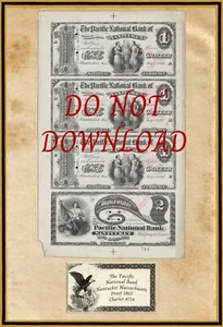 Copy 1865 Proof $1-$2 Pacific National Bank Nantucket Massachusetts #714 - Picture 1 of 1