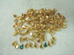 Vtg Jewlery Findings---Teardrop Shape Stone Holder/ Pendant--133 Pcs--Goldtone - Picture 1 of 1