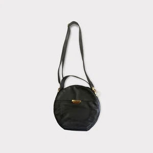 Black Circle Crossbody With Handle ~ Removable Strap - Picture 1 of 5