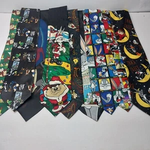 Vintage Looney Tunes Cartoon Ties Silk & Polyester - Picture 1 of 73
