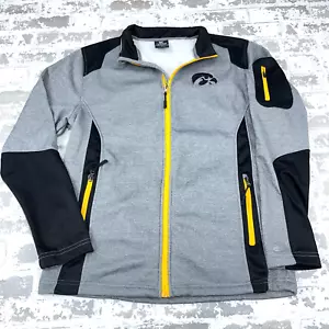 Iowa Hawkeyes Jacket Women Large Gray Track Suit Active Wear Sweatshirt Full Zip - Picture 1 of 10