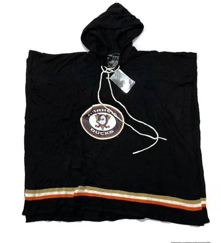 Anaheim Ducks Knit Pullover Sweater Poncho Hoodie New Black Sportin Styles Cover