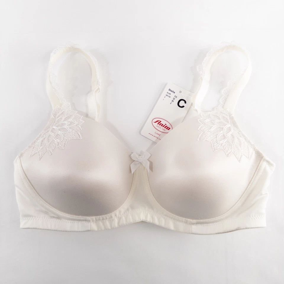 Sujetador Anita Care Post Mastectomía 32C Blanco Stella Encaje Borde Bolsillos Internos Inalámbrico Foto 1 de 4