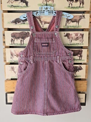 OSHKOSH B'GOSH STRIPED DENIM OVERALL JUMPER DRESS Girl's Size 4T - Image 1 of 4