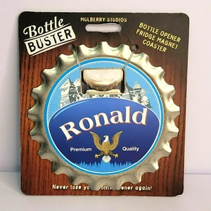 Bottle Buster RONALD Personalized Bottle Opener Fridge Magnet Coaster Name - Picture 1 of 3