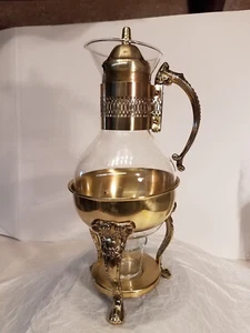Vintage Princess House Copper Coffee Tea Pot Carafe Warming Stand 14" Tall - Picture 1 of 17