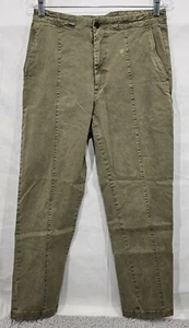 Alex Mill Womens Pants Tencel Cotton Tapered Crop Lagenlook Boho Olive Green 6 - Picture 1 of 15