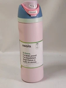 Botella de agua de acero inoxidable Owala FreeSip 24 oz rosa/azul - Imagen 1 de 7