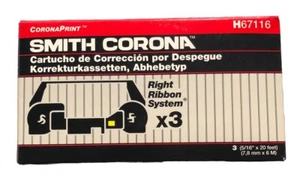 Smith Corona H67116 Lift-Off Correcting Cassettes (3 Pack) New Sealed Ribbons - Picture 1 of 5