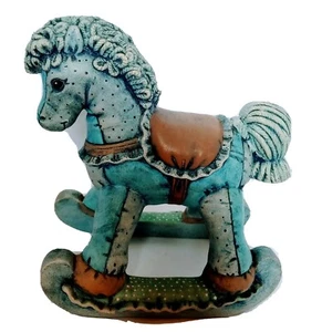 Vtg Handpainted Horse 7" Ceramic Signed Nursery Child Decor Quilt Patchwork 1986 - Picture 1 of 10