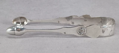Cleveland & Post Norwich Connecticut Repousse Shells Coin Silver Tongs C. 1815 - Image 1 of 4