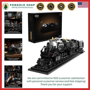 Juego de bloques de construcción de locomotora Big Boy kit de exhibición de tren de vapor articulado regalo - Imagen 1 de 8
