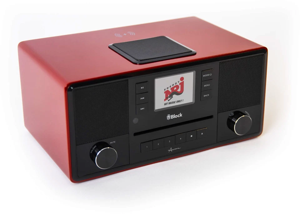 Block Radio Aurora Rot Netzbetrieb WLAN USB MP3 CD Player Bluetooth UKW DAB - Bild 1 von 1