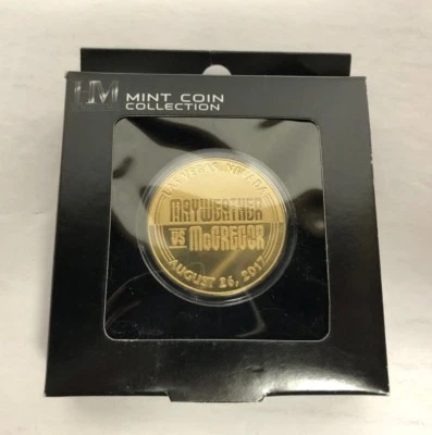 Mayweather vs McGREGOR 8/26/2017 Solid Bronze Limited Edition 39MM Medallion  - Image 1 of 2