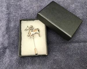 Pageant Pewter Tie Pin/lapel Pin Centaur Design , New And Boxed. - Picture 1 of 5