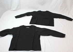 Hanes Comfortblend Boys Solid Black Fleece Crew Sweatshirt 2 Pack Size XS 4 New - Picture 1 of 3
