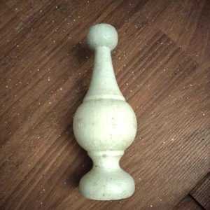 Single SALVAGED Wooden Finial, Painted White 1-1/2" × 4-1/2". - Picture 1 of 5
