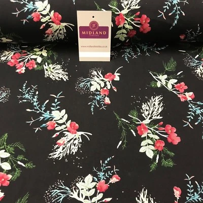 Floral Vintage Printed Viscose Dress Fabric 58" wide MA887 - Image 1 of 4