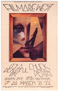BGP IT'S A BEAUTIFUL DAY & CHUCK BERRY FILLMORE WEST Handbill (3-19-22-70) - Imagen 1 de 2