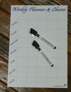 A4 Weekly Daily Home Chore Family Schedule Meal Planner Fridge Whiteboard Magnet - Bild 1 von 6