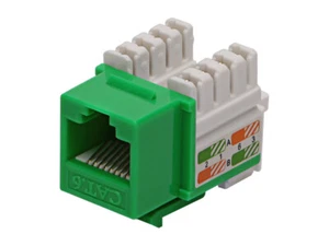 Lote de 100 CNAweb Cat6 RJ45 Punchdown Keystone Network Jack, Estilo 110, Verde - Imagen 1 de 2