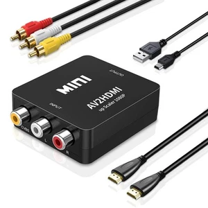 RCA to HDMI Converter, AV to HDMI Converter, 1080P Mini RCA Composite CVBS Au... - Picture 1 of 8