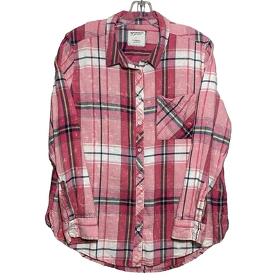 Camisa Arizona Jean Co. Amazing Boyfriend Fit Mujer XL Rosa Multi Franela a Cuadros Foto 1 de 4