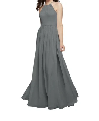 H&M Conscious Maxi Dress Women Size 6 Gray Formal Wedding Elegant Sleeveless - Image 1 of 4