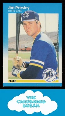 Jim Presley 1987 Fleer #594 Seattle Mariners Baseball Card - Image 1 of 2
