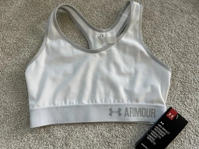 Under Armour Sports Bra Compression Support Mid-Impact Size Small White - Image 1 of 4