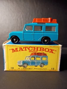 Matchbox #12C Safari Land Rover Blue 1965 VN/Mint In Original E4 Box - Picture 1 of 13