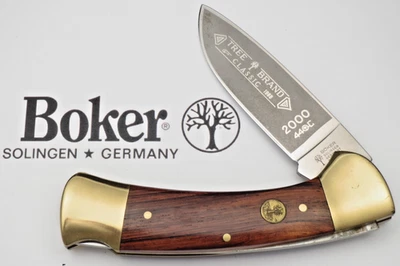 Cuchillo vintage BOKER SOLINGEN Lockback asas de madera hoja de acero inoxidable 440C COMO NUEVO Foto 1 de 4