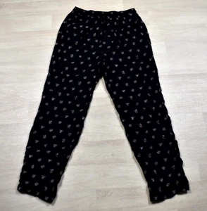90s High Waist Loose Floral Rayon Lounge Pants Womens Basic Views Medium Vintage - Bild 1 von 5