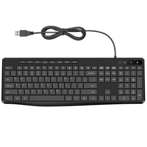 Wired USB Keyboard - Quiet, Spill-Resistant, Multimedia Keys, Full Size, Black - Picture 1 of 7
