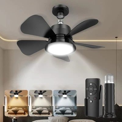 Socket Ceiling Fans with Lights and Remote Socket Fan light with Dimmable Led US - Image 1 of 4
