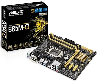 ASUS Intel B85 Motherboard LGA1150 Compatible B85M-G micro ATX Intel Core 4gen - Image 1 of 4