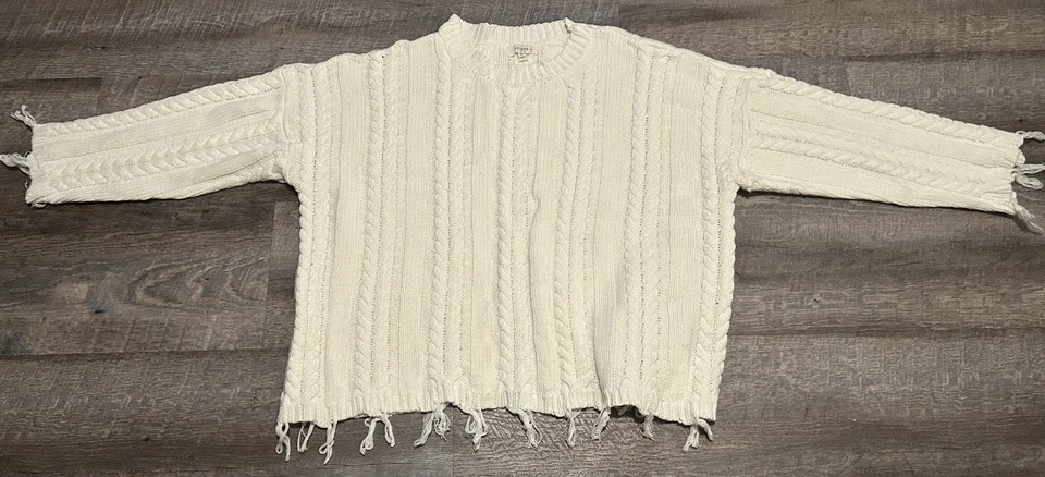 Suéter suéter Umgee marfil con dobladillo desgastado 1XL Foto 1 de 1