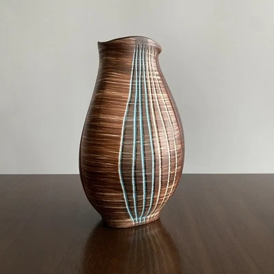 Vintage Girmscheid West Germany Sgraffito Pottery Vase 710 / 1 MCM - Image 1 of 4