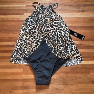 Magicsuit Leopard Aubrey, fly away swimsuit, Black/Brown 8 retail $160 - Picture 1 of 8