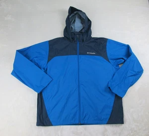 Columbia Jacket Mens Extra Large Blue Full Zip Hooded Windbreaker Lightweight* - Picture 1 of 11