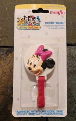 Vintage NEW 1996 Disney Babies Evenflo Pacifier Clip Holder Minnie Mouse NIP 90s - Image 1 of 2
