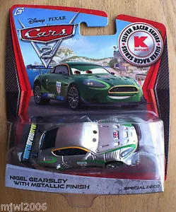Disney PIXAR Cars 2 SILVER RACER SERIES Kmart NIGEL GEARSLEY NEW METALLIC FINISH - Imagen 1 de 10
