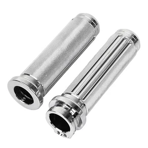 Chrome 1" Handlebar Hand Grip For Harley Fat Boy FLSTF Road King Glide EFI FLHRI - Picture 1 of 12