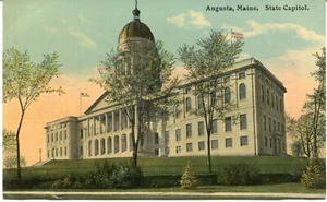 Postal del edificio del Capitolio del Estado de Augusta Maine - Imagen 1 de 10