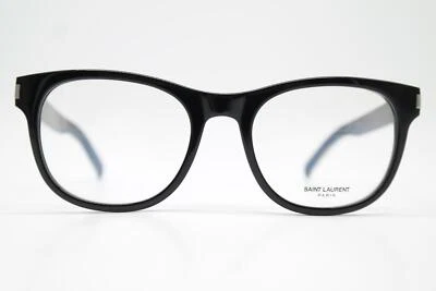 Lunettes Saint Laurent SL 663 Noir Argent Oval Monture De Lunettes Neuf - Photo 1/4