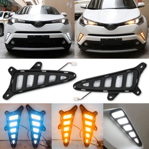 Luz de circulación diurna LED DRL 2016-2019 luz de circulación diurna señal de giro lámpara antiniebla para Toyota C-HR CHR - Imagen 1 de 12