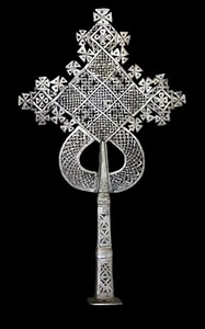 Antique Ethiopian Cross Processional Orthodox Coptic Jesus Africa - Picture 1 of 7